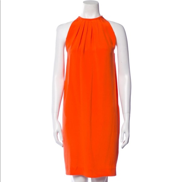 CELINE
Bright orange silk sleeveless cocktail dress (SD2) - Picture 1 of 6